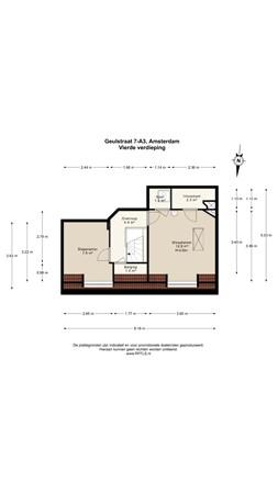Floor plan - Geulstraat 7A3, 1078 KW Amsterdam 